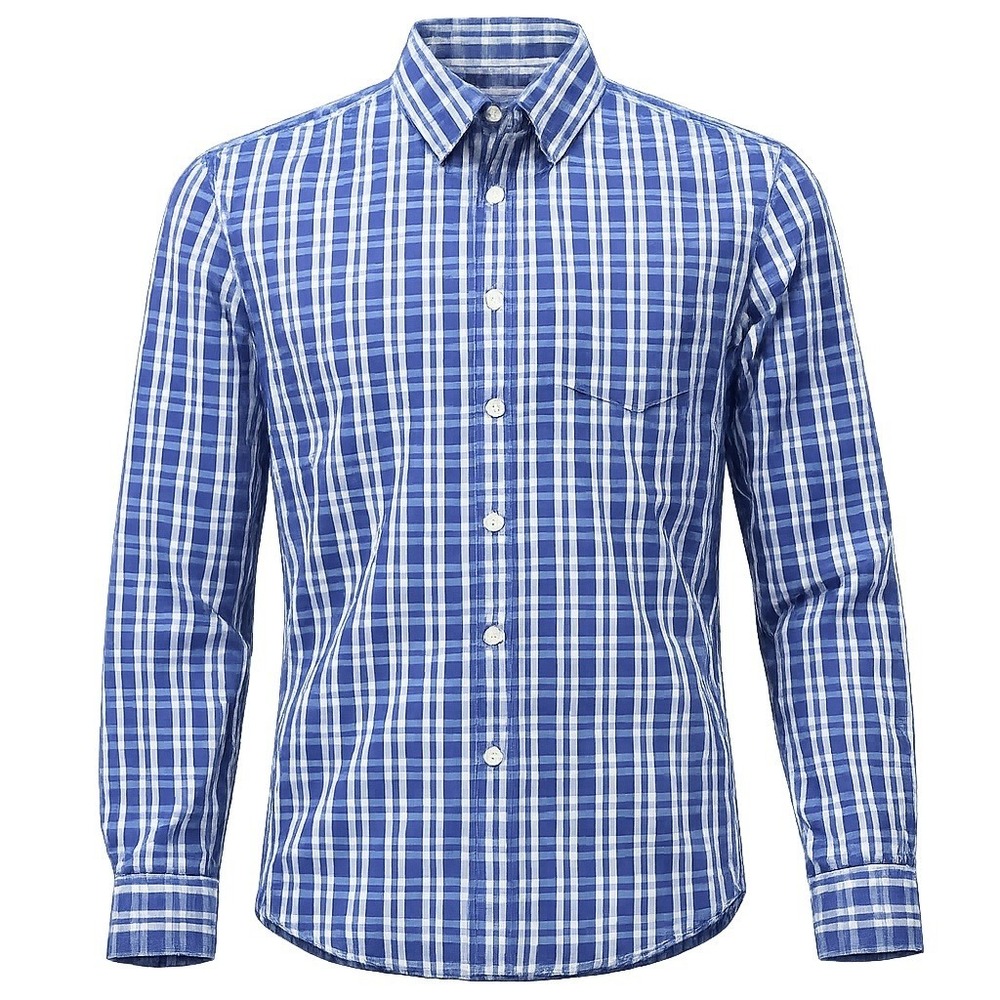Banana Republic Soft Wash Mens Blue Teal Plaid Button Down Shirt Size M
